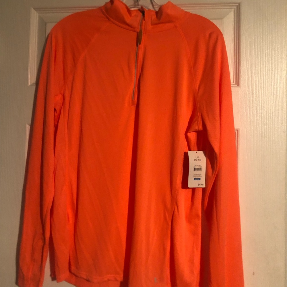 Danskin Now reflective coral quarter zip